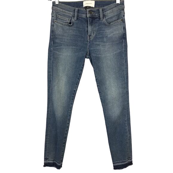 Current/Elliott The Stiletto Released Hem Armour Wash Slim Raw Hem Jeans sz 27 - Picture 5 of 11